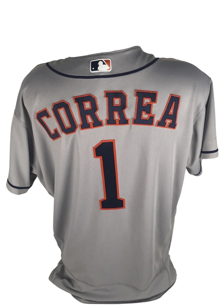 Carlos Correa Game Used/Worn 2017 Houston Astros Jersey During 100 Season Victory! (MLB)