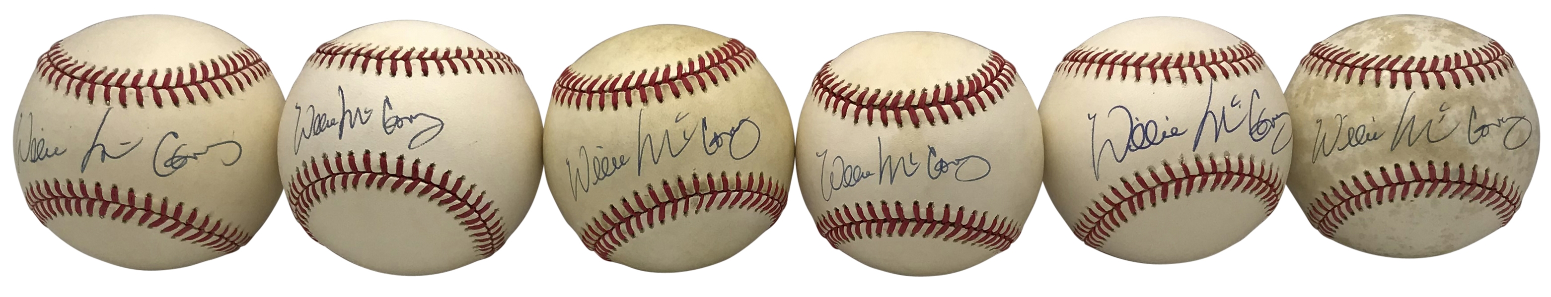 Willie McCovey Lot of Six (6) Signed ONL Baseballs (Beckett/BAS Guaranteed)