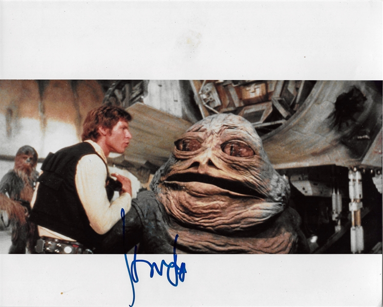 Star Wars: Harrison Ford Signed 8" x 10" Color Photo with Jabba The Hutt! (Beckett/BAS Guaranteed)