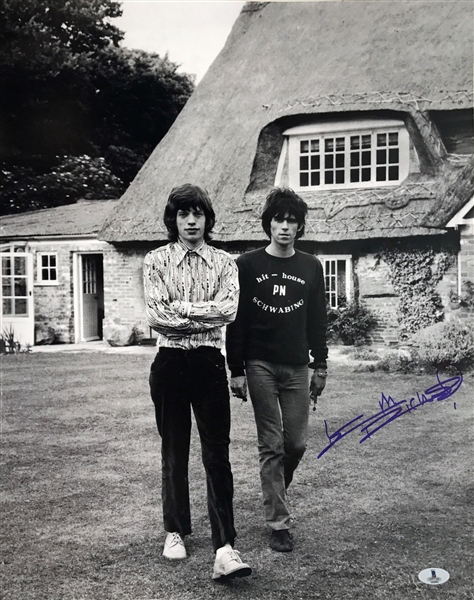 The Rolling Stones: Keith Richards Superb Signed 16" x 20" B&W Photo with Mick Jagger (Beckett/BAS)