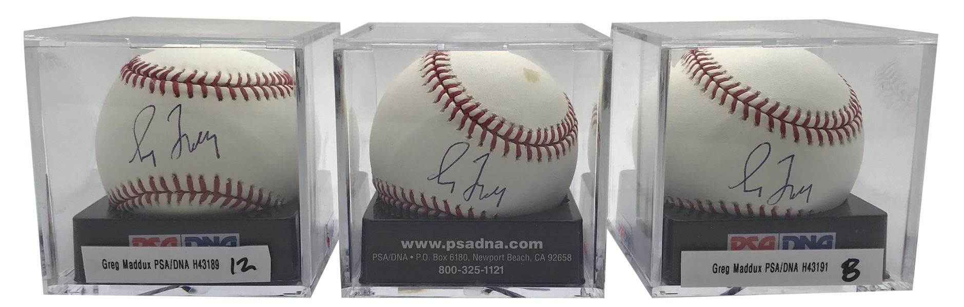 Greg Maddux Lot of Six (6) Signed OML Baseballs PSA/DNA Graded MINT 9.5!