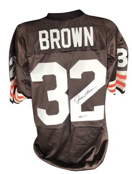 Jim Brown Signed & Inscribed "HOF 78" Browns Jersey (Beckett/BAS Guaranteed)