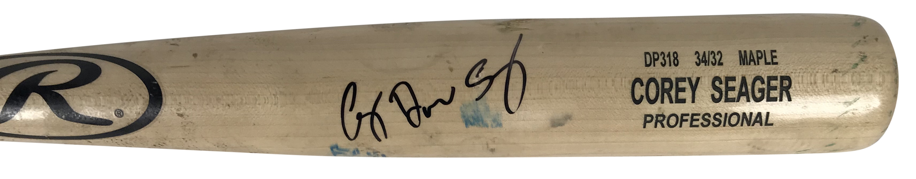 Corey Seager Signed & Game Used 2016 Maple DP318 Baseball Bat (JSA & Mears Guaranteed)