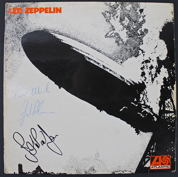 Led Zeppelin: Ultra Rare John Bonham & John Paul Jones Signed "Led Zeppelin I" Album Cover (PSA/DNA)