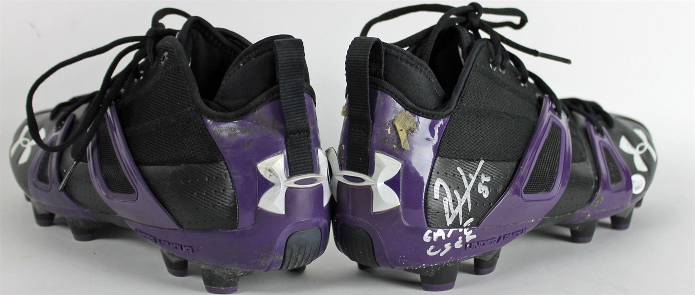Ray Lewis Game Used & Signed Under Armour Cleats (Lewis Foundation & JSA)