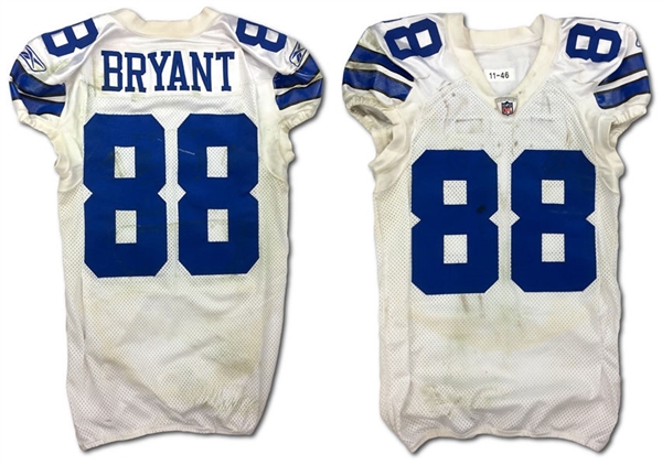 2011 Dez Bryant Game Used Dallas Cowboys Road Jersey - Photomatched to TD Game vs AZ (12/4/2011)