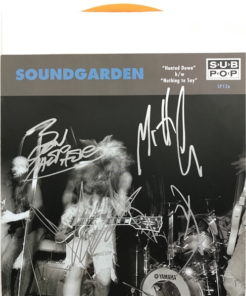 Soundgarden Vintage Signed Sub-Pop "Hunted Down" 45 Record Sleeve (Beckett/BAS Guaranteed)