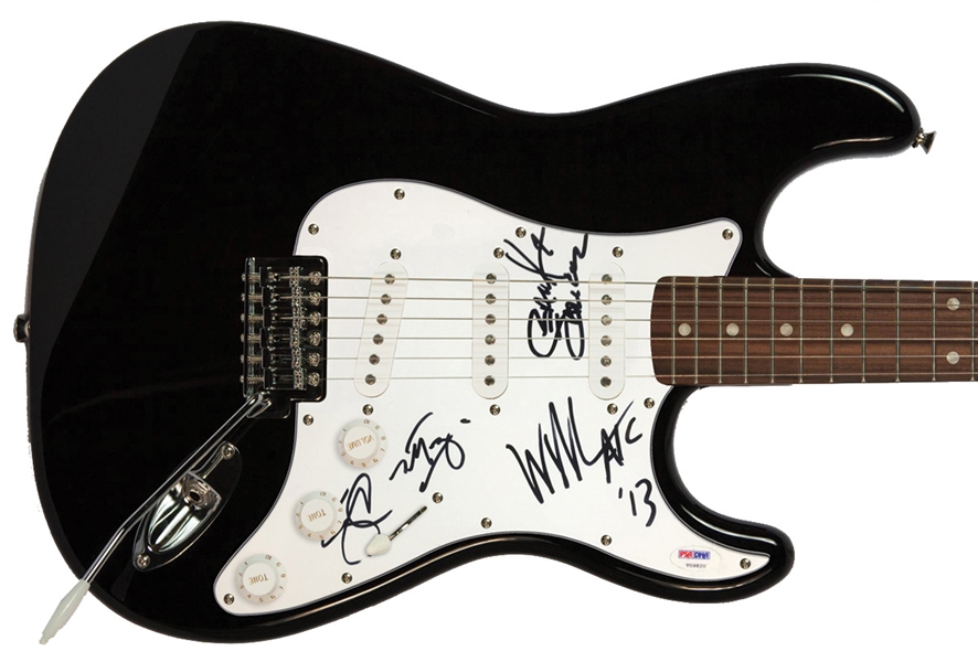 Alice In Chains Rare Group Signed Stratocaster Style Guitar w/ 4 Signatures! (PSA/DNA)