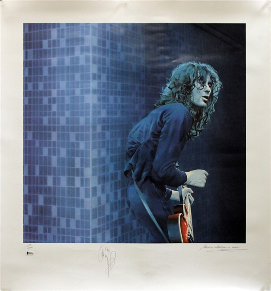 Jimmy Page Signed Ltd. Ed. 30" x 33" Artist Print Lithograph (BAS/Beckett)