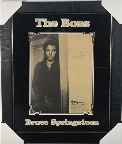 Bruce Springsteen Vintage Signed 11" x 14" Prove It All Night Advertisement Beckett/BAS Graded GEM MINT 10!
