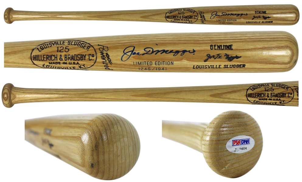 Joe DiMaggio Near-Mint Signed Ltd. Ed. (1245/1941) H&B Pro Model Baseball Bat (PSA/DNA)