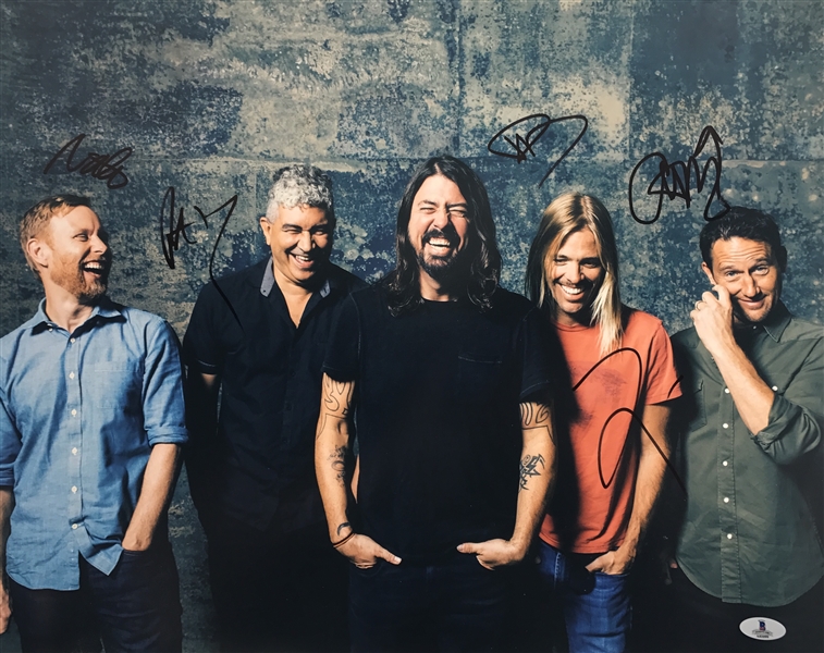 The Foo Fighters Group Signed 16" x 20" Color Photo (Beckett/BAS)