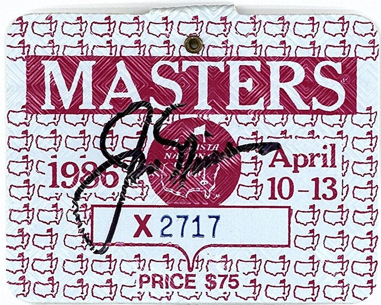 Jack Nicklaus Rare Signed 1986 Masters Badge From Historic Victory! (JSA)
