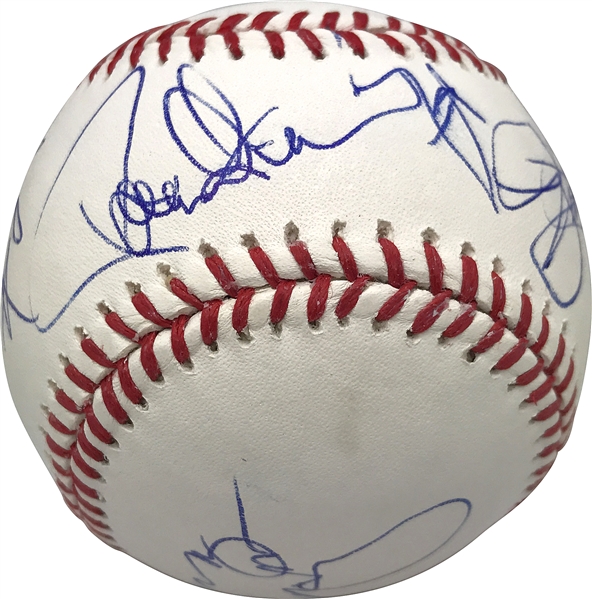 Scarce Kiss Group Signed Baseball w/ Simmons, Stanley, Thayer and Singer (PSA/DNA)