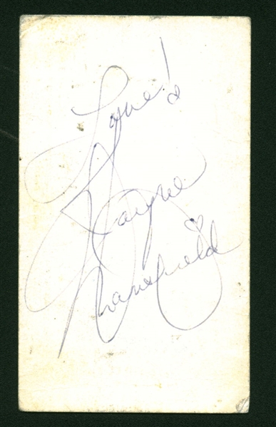 Jayne Mansfield Vintage Signed Business Card (Beckett/BAS Guaranteed)