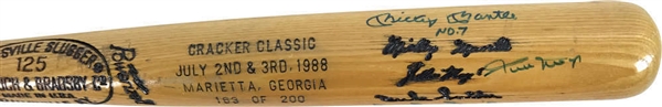 Mickey Mantle, Willie Mays & Duke Snider Near-Mint Signed Baseball Bat (JSA)