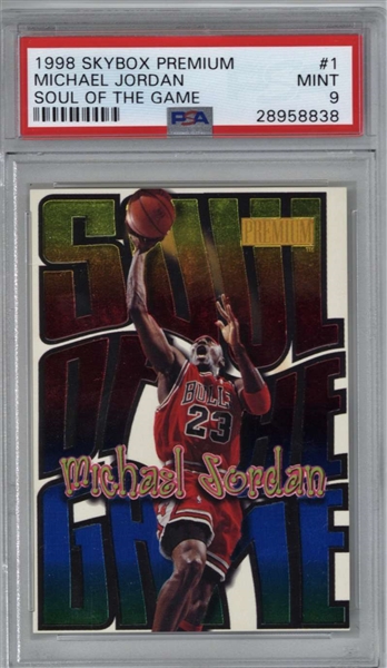 1998 Skybox Premium Michael Jordan Soul of the Game #1 Card - PSA Graded MINT 9