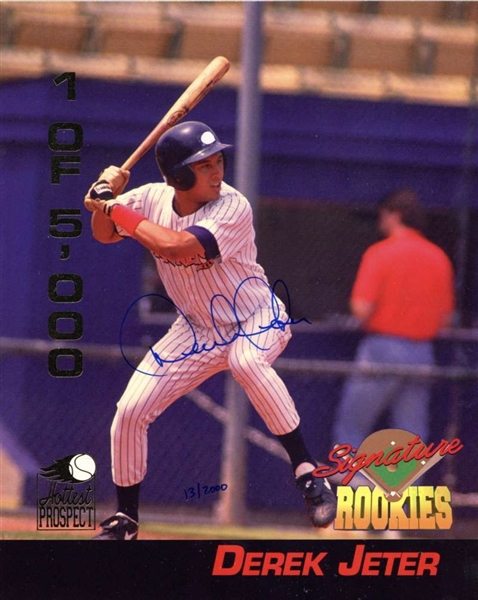 Derek Jeter Signed 8" x 10" 1994 Signature Rookies Baseball Card (JSA)