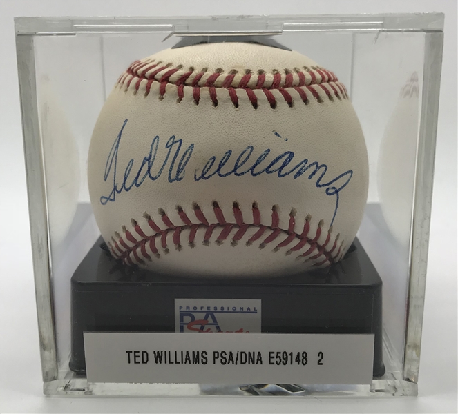 Ted Williams Near-Mint Signed OAL Baseball - PSA/DNA MINT 9!