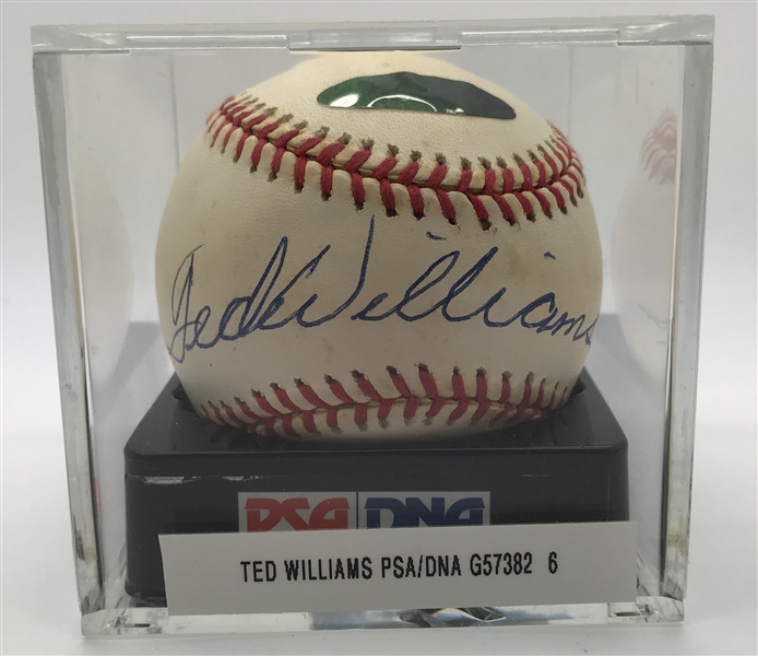 Ted Williams Signed OAL Baseball - PSA/DNA NM 7!