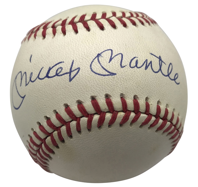 Mickey Mantle Impressive Single Signed OAL Baseball (JSA)