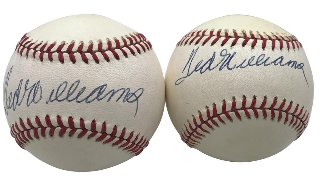 Ted Williams Lot of Two (2) Signed OAL Baseballs (JSA)