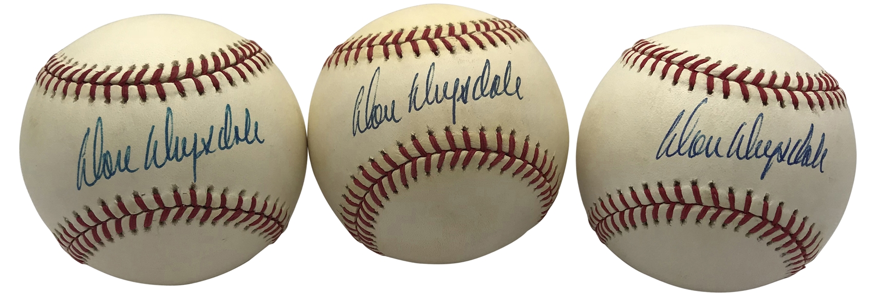 Lot of Three (3) Don Drysdale Signed ONL Baseballs (PSA/DNA)