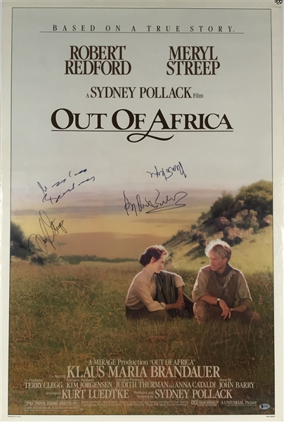 "Out of Africa" Rare Cast Signed 27" x 41" Movie Poster w/ Redford, Streep & Others! (Beckett)