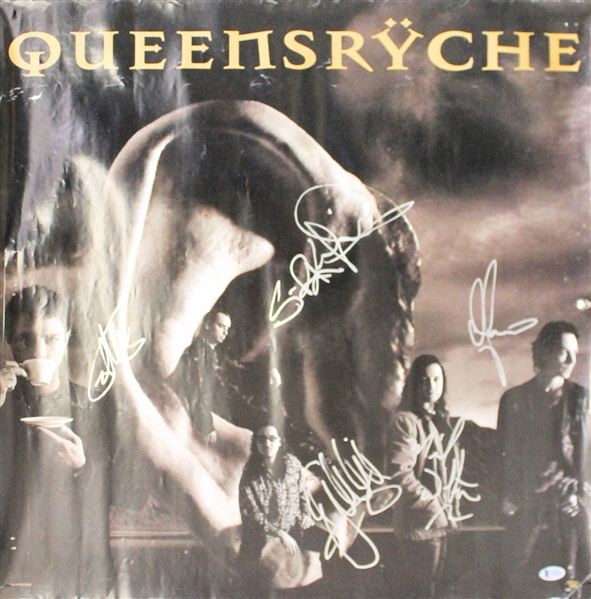 Queensryche Band Signed 24" x 24" Poster (BAS/Beckett)
