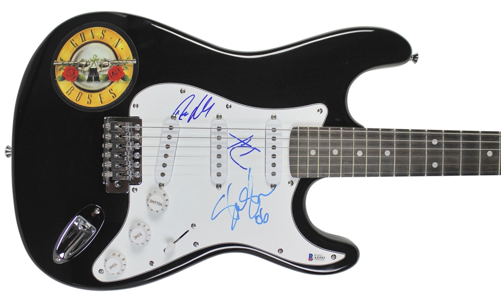 Guns N Roses Multi-Signed Stratocaster-Style Guitar w/ 3 Signatures! (BAS/Beckett)