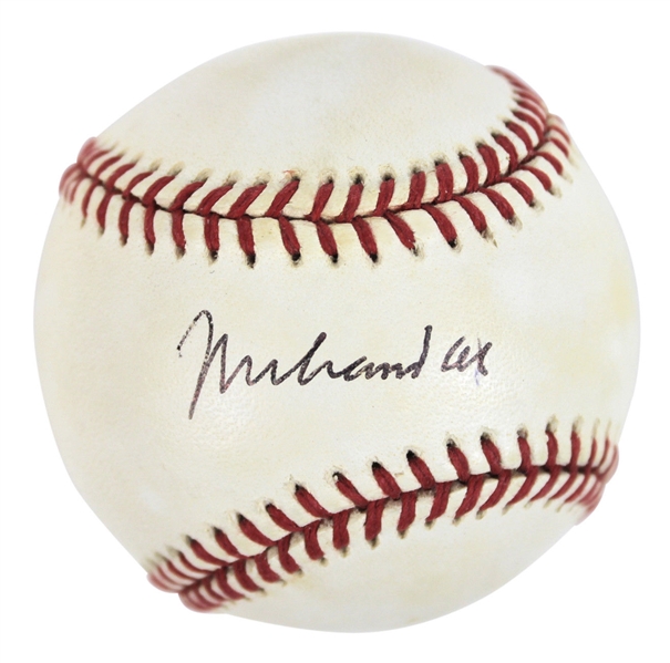 Muhammad Ali Vintage Signed Near-Mint ONL (White) Baseball (BAS/Beckett)