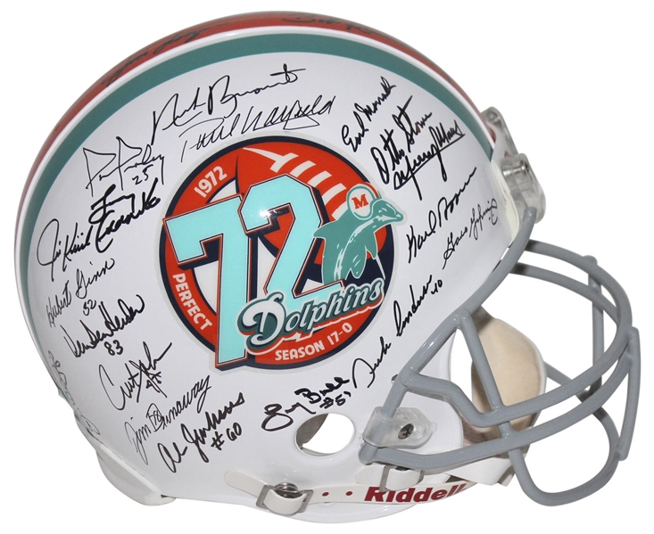 Rare 1972 Miami Dolphins Limited Edition Team Signed Pro-Line Helmet w/ 40 Signatures! (BAS/Beckett)