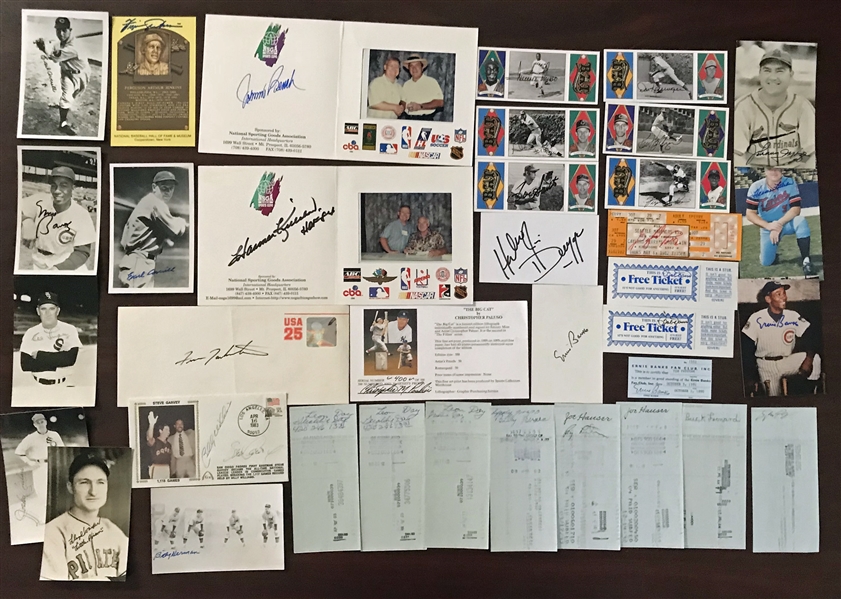 Lot of 30+ Sports Related Signed Items w/ Banks, Bench, Santo & More! (Beckett/BAS Guaranteed)