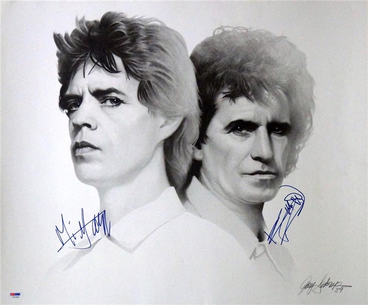 The Rolling Stones: Mick Jagger & Keith Richards Dual Signed 20" x 24" Lithograph (PSA/DNA)