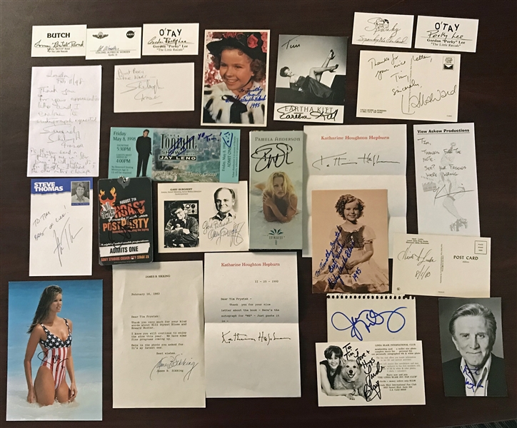 Lot of 20+ Signed Entertainment Related Items w/ Hepburn, McCarthey, Leno & Others! (Beckett/BAS Guaranteed)