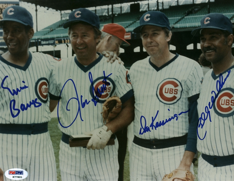 Cubs Legends Signed 8" x 10" Color Photograph w/ Banks, Williams & Others! (PSA/DNA)