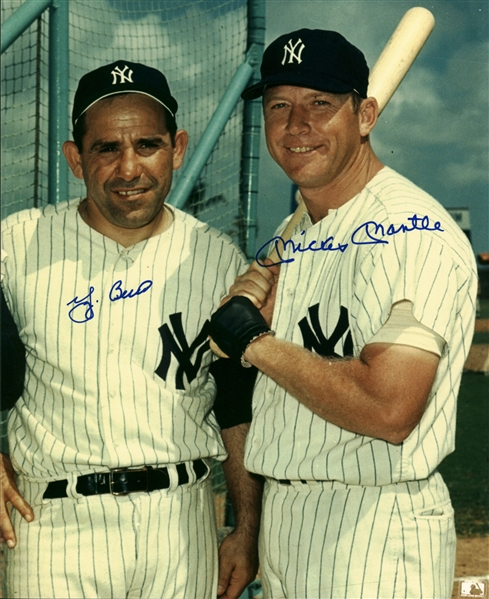 Mickey Mantle & Yogi Berra Dual Signed 8" x 10" Color Photograph (Beckett/BAS Guaranteed)