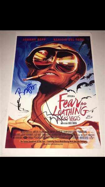 Johnny Depp & Benicio Del Toro Dual-Signed "Fear & Loathing in Las Vegas" 11" x 17" Poster Print (BAS/Beckett Guaranteed)
