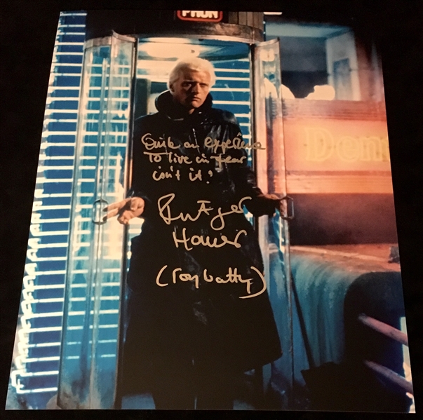 Rutger Hauer Signed & Inscribed 16" x 20" Photograph from "Blade Runner"(BAS/Beckett Guaranteed")