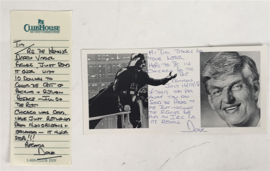 Lot of Two (2) Dave Prowse Signed & Handwritten Notes (Beckett/BAS Guaranteed)