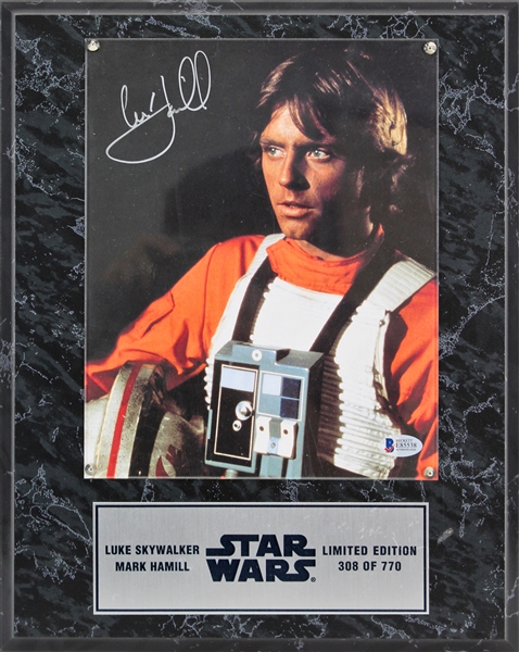 Star Wars: Mark Hamill Signed Ltd. Ed. 8" x 10" Photo Plaque (BAS/Beckett)