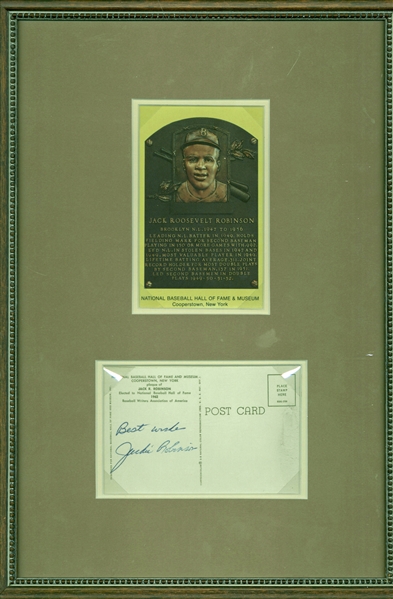 Jackie Robinson Signed Hall Of Fame Plaque Card (Beckett/BAS Guaranteed)