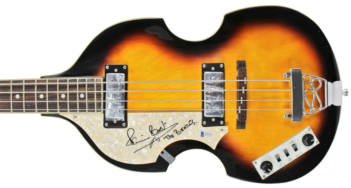 The Beatles: Pete Best Signed Beatles Bass Guitar (BAS/Beckett)