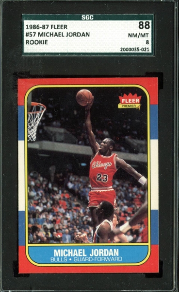 1986-87 Fleer Michael Jordan Rookie Card #57 - SGC Graded NM-MT 8!