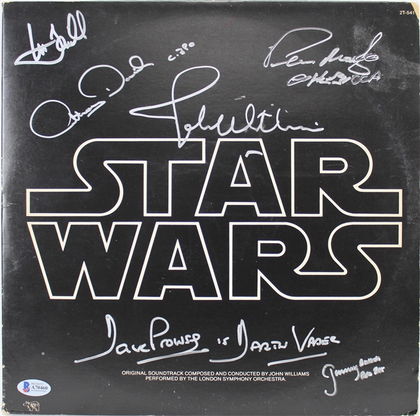 Star Wars Cast Signed Album Soundtrack Cover with Hamill, Williams, etc. (5 Sigs)(Beckett/BAS)
