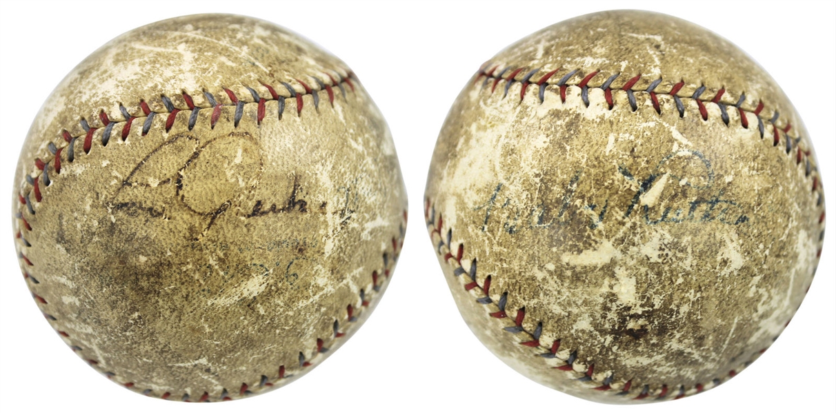 Babe Ruth & Lou Gehrig Dual-Signed OAL (Barnard) Baseball (BAS/Beckett)