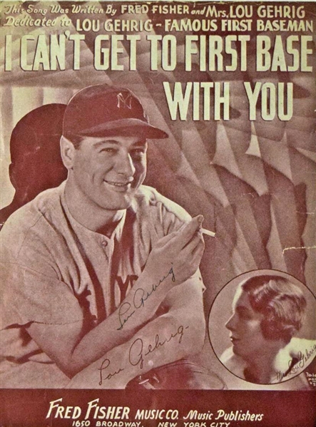 Lou Gehrig Near-Mint Signed "I Cant Get To First Base With You" Program (JSA)