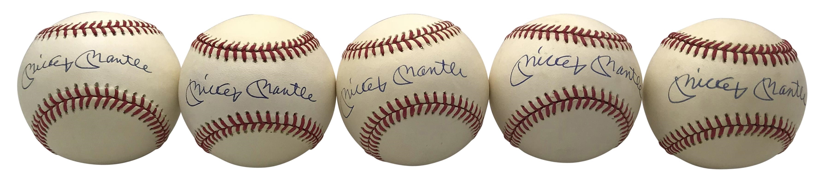 Mickey Mantle Lot of Ten (10) Signed OAL Baseballs (Beckett/BAS Guaranteed)