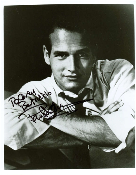 Paul Newman Rare Signed 8" x 10" B&W Portrait Photo (JSA)