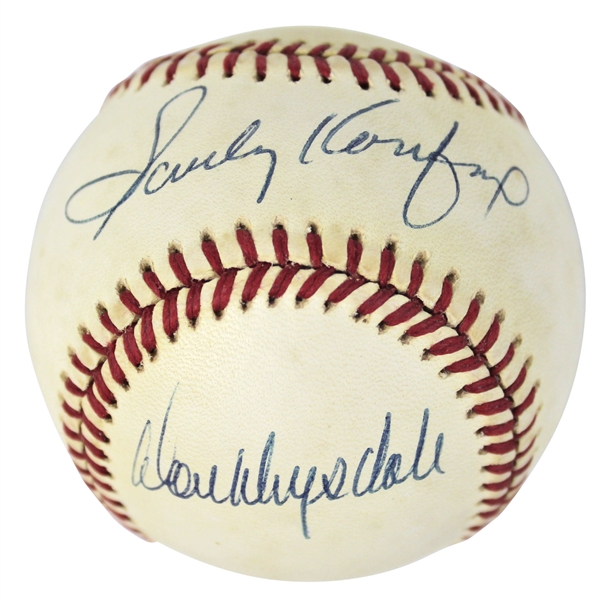 Sandy Koufax & Don Drysdale Dual-Signed ONL (Giamatti) Baseball (JSA)